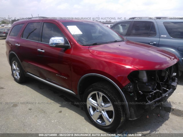 1D4SD5GT0BC613573 - 2011 DODGE DURANGO CITADEL RED photo 1