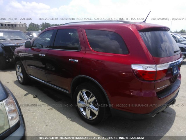 1D4SD5GT0BC613573 - 2011 DODGE DURANGO CITADEL RED photo 3