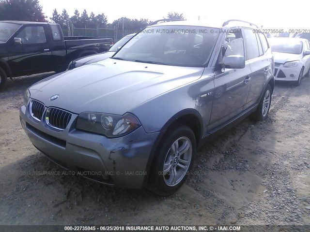 WBXPA934X6WD25815 - 2006 BMW X3 3.0I GRAY photo 2