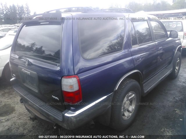 JT3HN86R1V0090599 - 1997 TOYOTA 4RUNNER SR5 BLUE photo 4