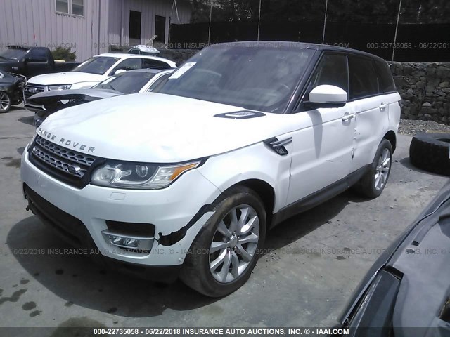 SALWR2WF4EA374161 - 2014 LAND ROVER RANGE ROVER SPORT HSE WHITE photo 2