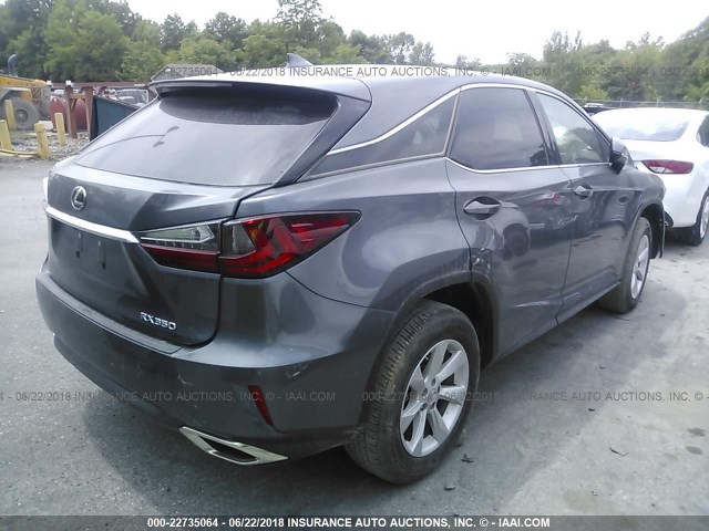 2T2ZZMCA9HC058890 - 2017 LEXUS RX 350/BASE/F SPORT GRAY photo 4