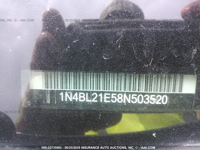 1N4BL21E58N503520 - 2008 NISSAN ALTIMA 3.5SE/3.5SL SILVER photo 9