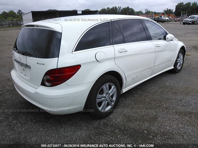 4JGCB75E56A034809 - 2006 MERCEDES-BENZ R 500 WHITE photo 4