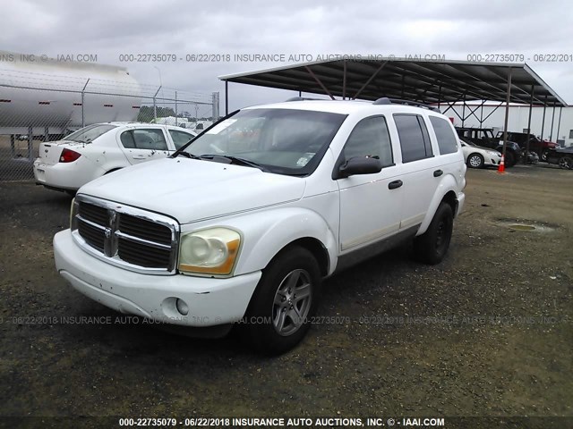 1D4HD48N25F566179 - 2005 DODGE DURANGO SLT WHITE photo 2