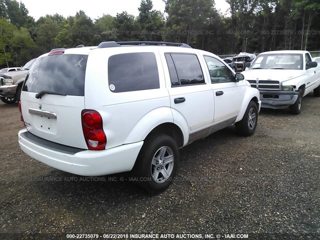 1D4HD48N25F566179 - 2005 DODGE DURANGO SLT WHITE photo 4