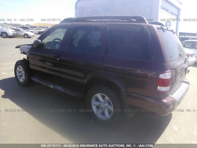 JN8DR09Y63W835896 - 2003 NISSAN PATHFINDER LE/SE BURGUNDY photo 3