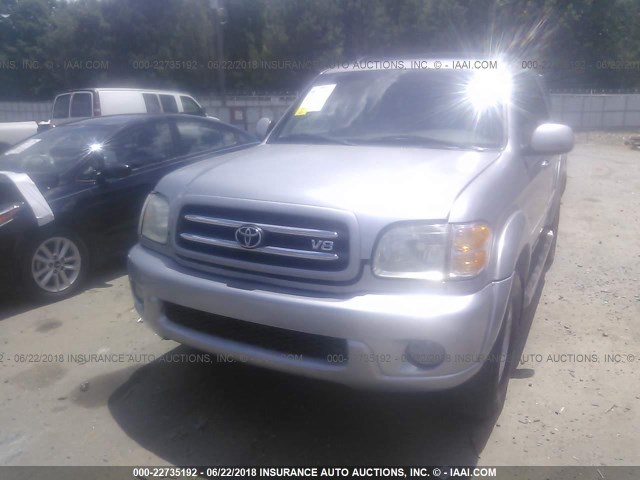 5TDZT38A52S066556 - 2002 TOYOTA SEQUOIA LIMITED SILVER photo 6