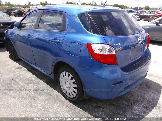 2T1KU40E69C077460 - 2009 TOYOTA COROLLA MATRIX  BLUE photo 3