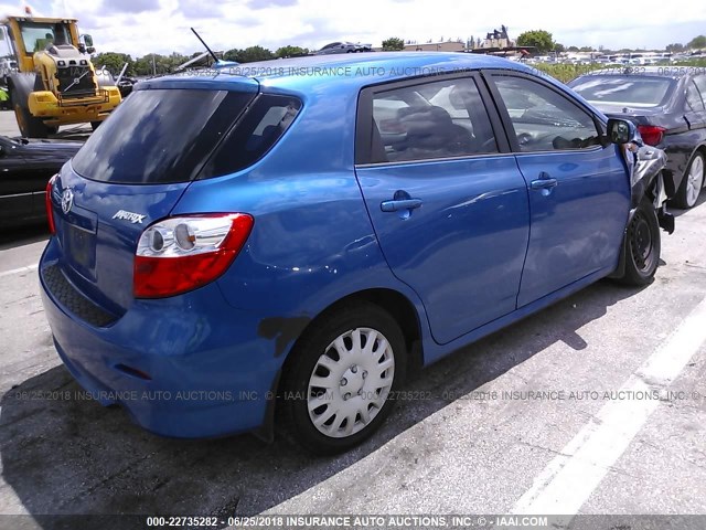 2T1KU40E69C077460 - 2009 TOYOTA COROLLA MATRIX  BLUE photo 4