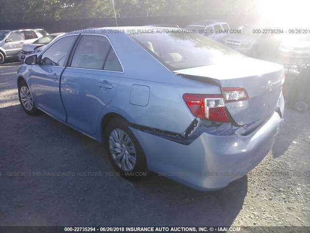 4T4BF1FK4CR254038 - 2012 TOYOTA CAMRY SE/LE/XLE 浅蓝色 照片 3