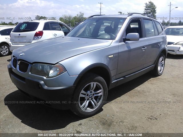 WBXPA93444WC30955 - 2004 BMW X3 3.0I GRAY photo 2