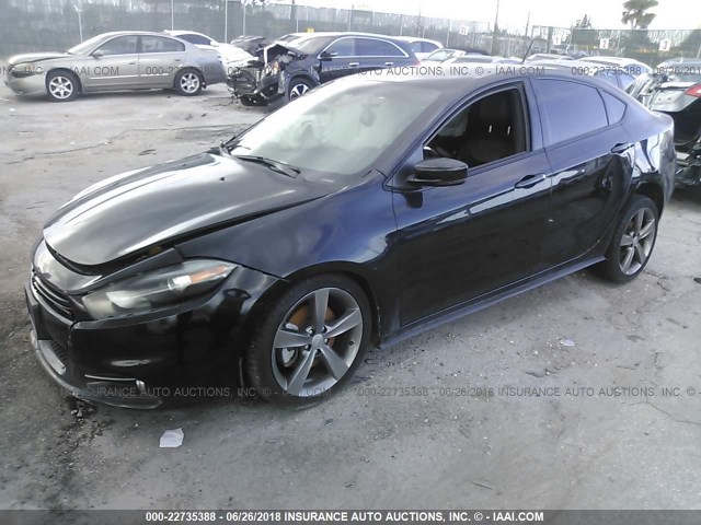 1C3CDFEB4ED921107 - 2014 DODGE DART GT BLACK photo 2