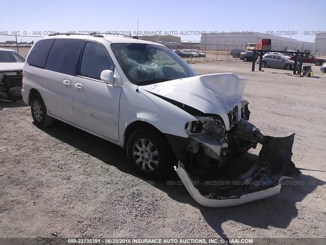 KNDUP131846542800 - 2004 KIA SEDONA EX/LX WHITE photo 1