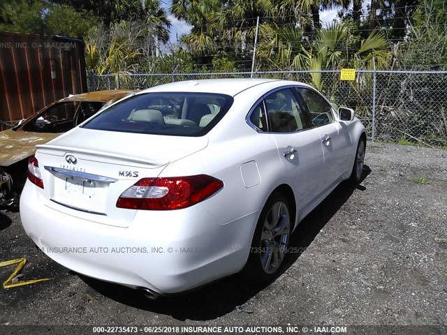 JN1AY1AP8BM520055 - 2011 INFINITI M56 WHITE photo 4