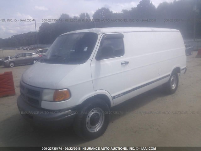 2B7JB21Z02K107655 - 2002 DODGE RAM VAN B2500 WHITE photo 2