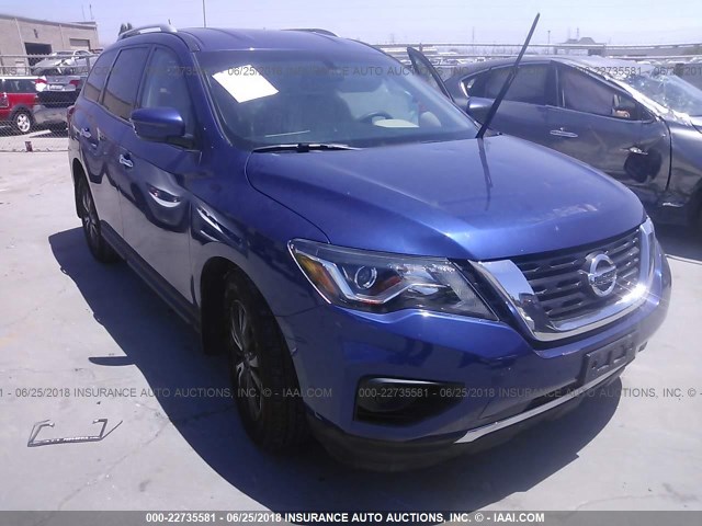 5N1DR2MN3HC610859 - 2017 NISSAN PATHFINDER S/SV/SL/PLATINUM BLUE photo 1