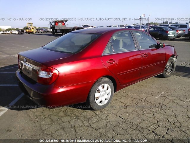 JTDBE32K920046312 - 2002 TOYOTA CAMRY LE/XLE/SE Qırmızı foto 4