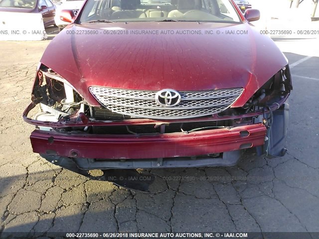 JTDBE32K920046312 - 2002 TOYOTA CAMRY LE/XLE/SE RED photo 6