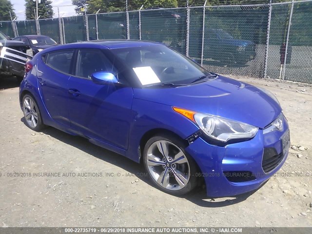 KMHTC6AD3DU165964 - 2013 HYUNDAI VELOSTER BLUE photo 1