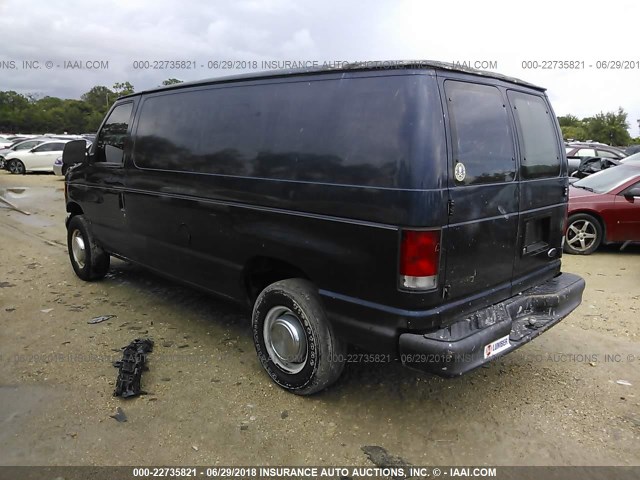 1FTNE24251HA71616 - 2001 FORD ECONOLINE E250 VAN BLUE photo 3