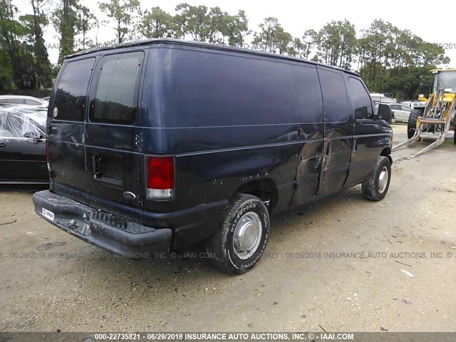 1FTNE24251HA71616 - 2001 FORD ECONOLINE E250 VAN BLUE photo 4