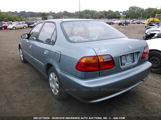 2HGEJ661XYH548103 - 2000 HONDA CIVIC SE BLUE photo 3