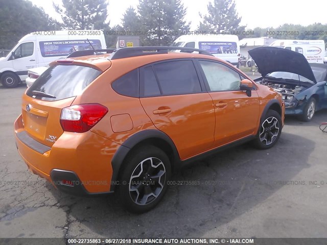 JF2GPASC2F8223630 - 2015 SUBARU XV CROSSTREK SPORT LIMITED ORANGE photo 4