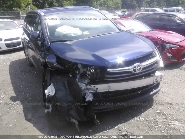 5TDJKRFH0ES062437 - 2014 TOYOTA HIGHLANDER XLE ლურჯი ფოტო 6