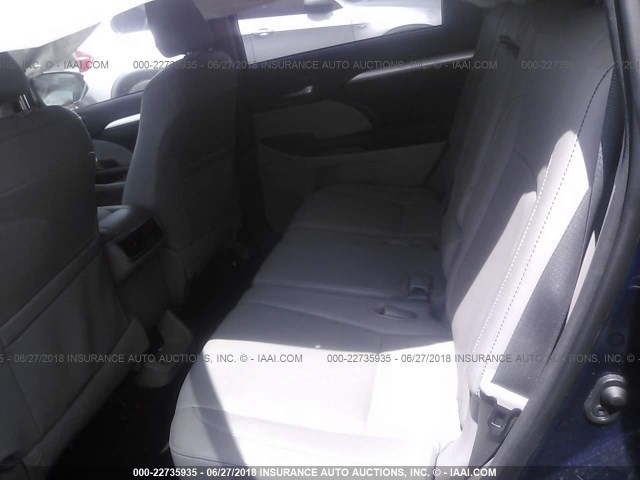 5TDJKRFH0ES062437 - 2014 TOYOTA HIGHLANDER XLE ლურჯი ფოტო 8