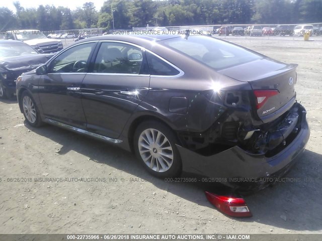 5NPE34AF5FH059564 - 2015 HYUNDAI SONATA SPORT/LIMITED BROWN photo 3