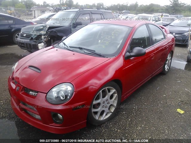 1B3AS66S04D502775 - 2004 DODGE NEON SRT-4 RED photo 2