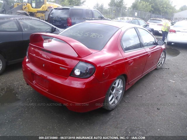 1B3AS66S04D502775 - 2004 DODGE NEON SRT-4 RED photo 4