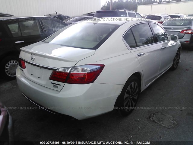 1HGCR6F54FA002184 - 2015 HONDA ACCORD HYBRID/EXL WHITE photo 4