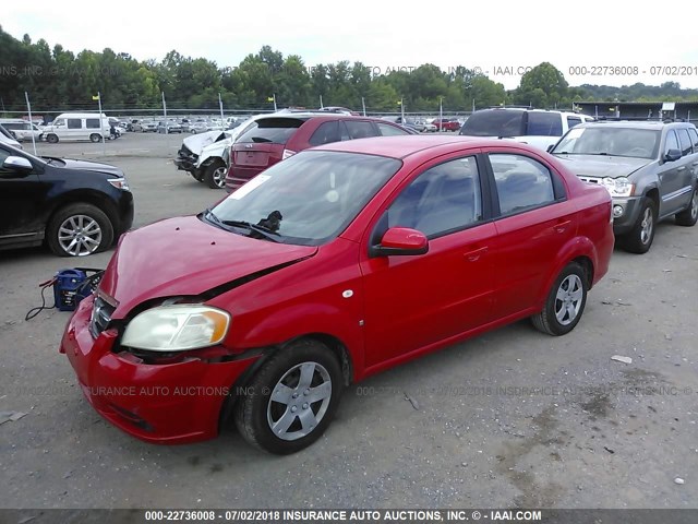 KL1TD566X7B134532 - 2007 CHEVROLET AVEO LS RED photo 2