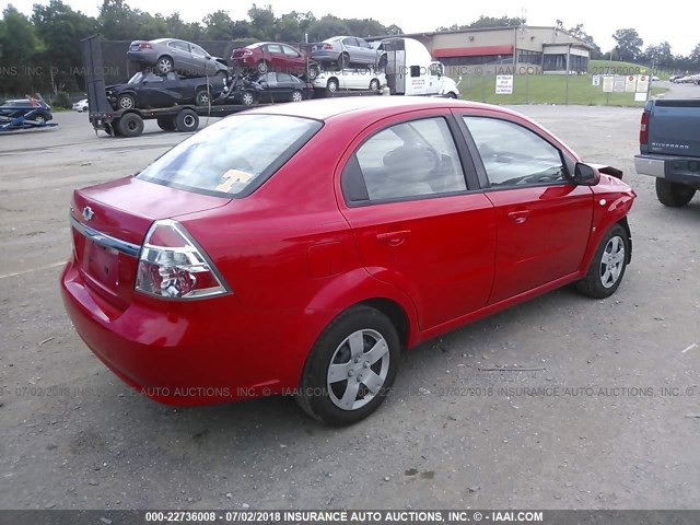 KL1TD566X7B134532 - 2007 CHEVROLET AVEO LS RED photo 4