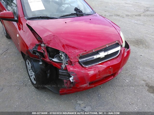 KL1TD566X7B134532 - 2007 CHEVROLET AVEO LS RED photo 6