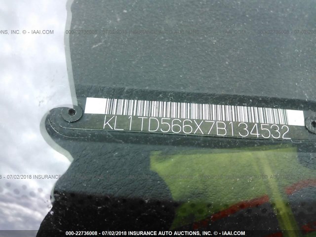 KL1TD566X7B134532 - 2007 CHEVROLET AVEO LS RED photo 9