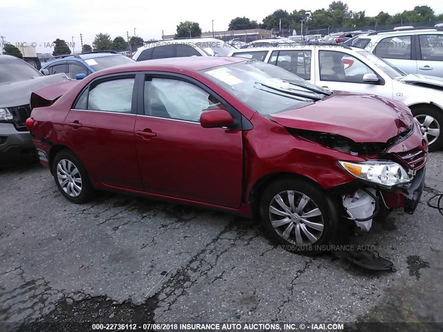 2T1BU4EE7DC104277 - 2013 TOYOTA COROLLA S/LE RED photo 1