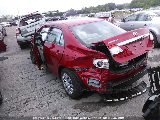 2T1BU4EE7DC104277 - 2013 TOYOTA COROLLA S/LE RED photo 3