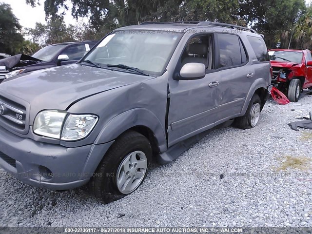 5TDZT38A22S058527 - 2002 TOYOTA SEQUOIA LIMITED GRAY photo 6