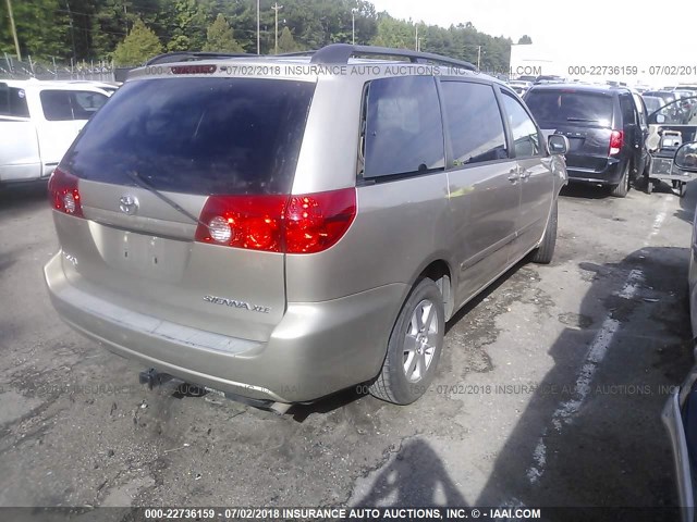 5TDZA22C66S577208 - 2006 TOYOTA SIENNA XLE/XLE LIMITED Champagne photo 4