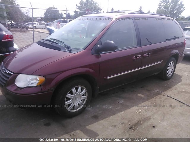 2A4GP54L67R262207 - 2007 CHRYSLER TOWN & COUNTRY TOURING BURGUNDY photo 2