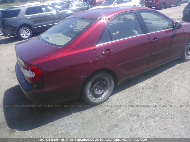 4T1BE32K12U066428 - 2002 TOYOTA CAMRY LE/XLE/SE მუქწითელი ფოტო 4