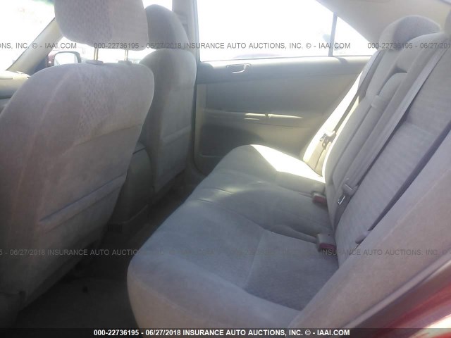 4T1BE32K12U066428 - 2002 TOYOTA CAMRY LE/XLE/SE მუქწითელი ფოტო 8