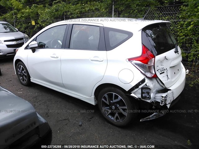 3N1CE2CP3FL423270 - 2015 NISSAN VERSA NOTE S/S PLUS/SV/SL/SR WHITE photo 3