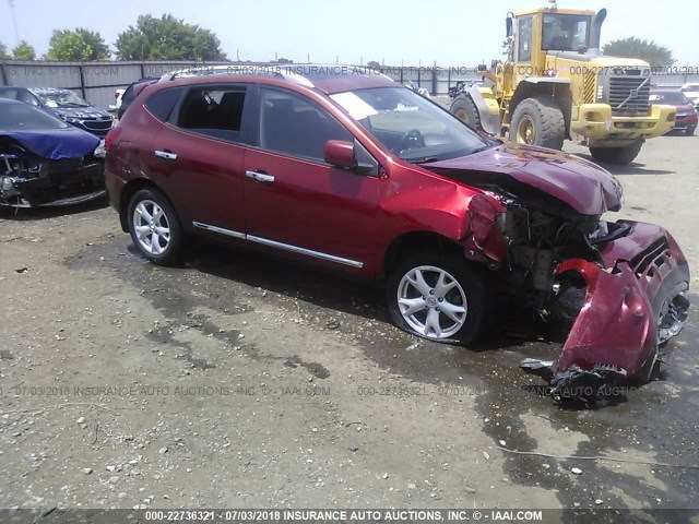 JN8AS5MVXBW288504 - 2011 NISSAN ROGUE S/SV/KROM MAROON photo 1