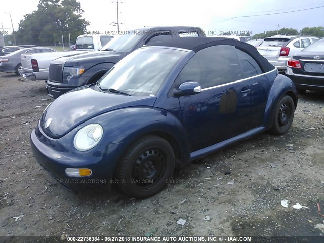 3VWBM31Y25M310316 - 2005 VOLKSWAGEN NEW BEETLE GL 蓝色 照片 2