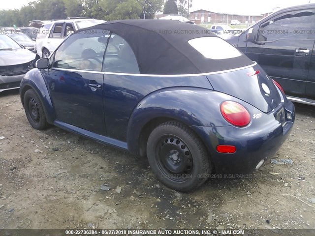 3VWBM31Y25M310316 - 2005 VOLKSWAGEN NEW BEETLE GL 蓝色 照片 3