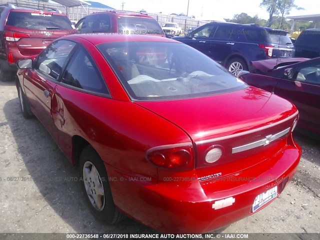 1G1JC12F037228944 - 2003 CHEVROLET CAVALIER RED photo 3